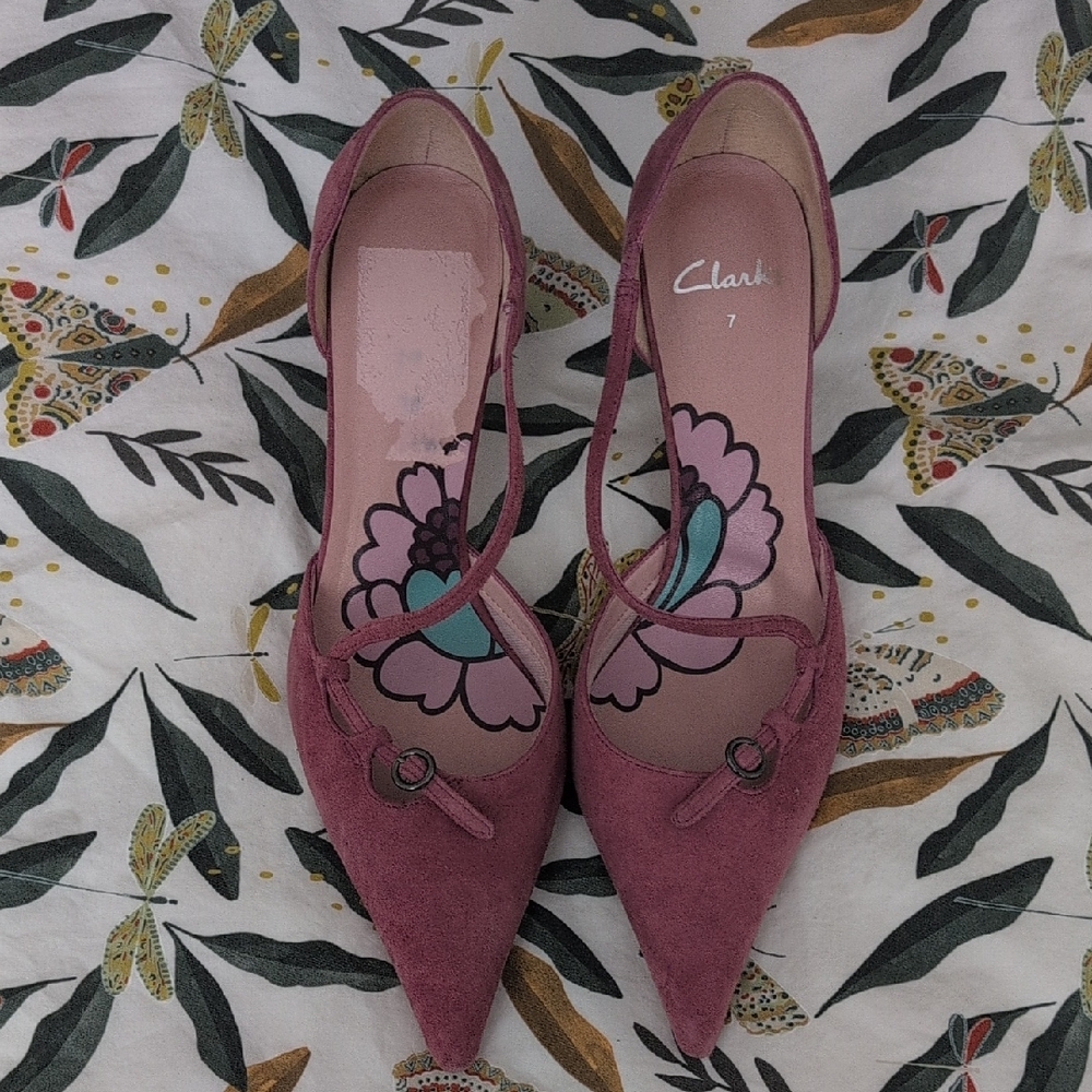 Clarks Women's Mauve Suede Heels